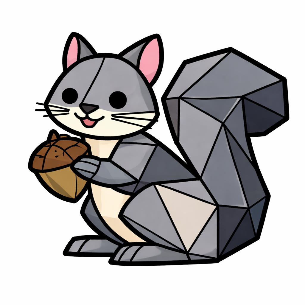 Low poly stained glass squirrel